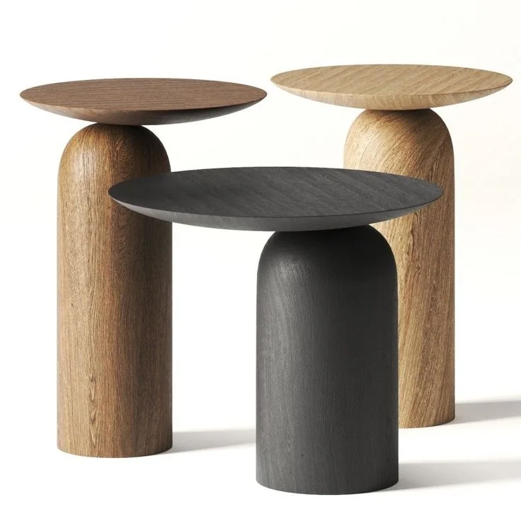 Capsule pedestal tables